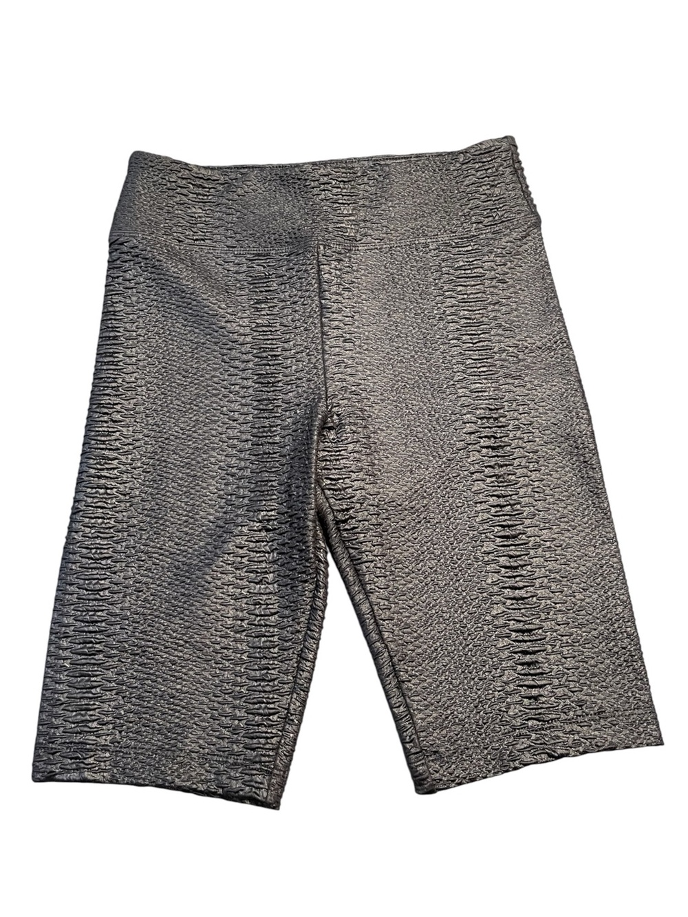 Koral Textured Snakeskin High-Rise Black Bike Shorts Size Medium